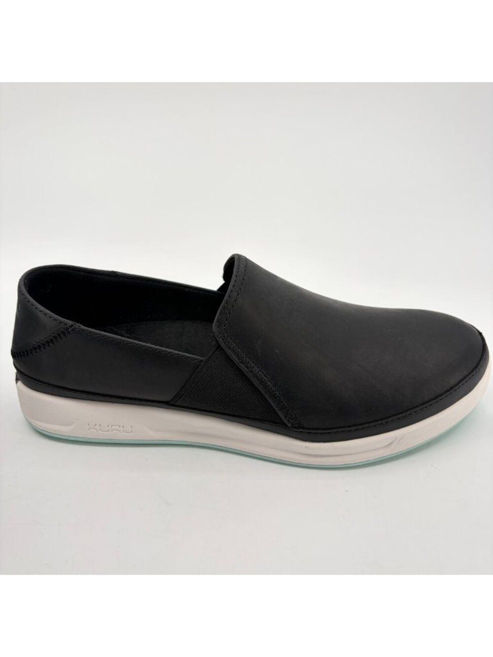Kuru Roam Atla Womens Size 11 Black White Casual Walking Leather Slip-On Shoes